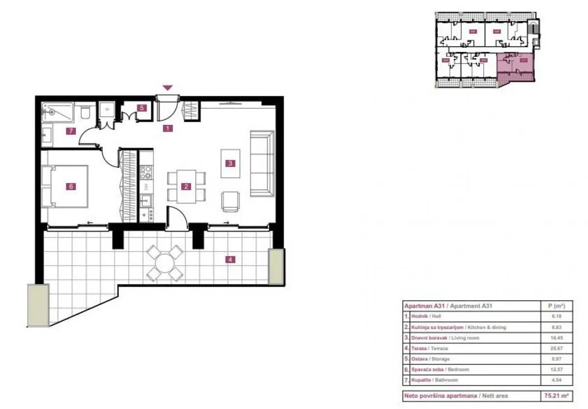 Sale, one bedroom apartment, 75m², Budva, Crna Gora