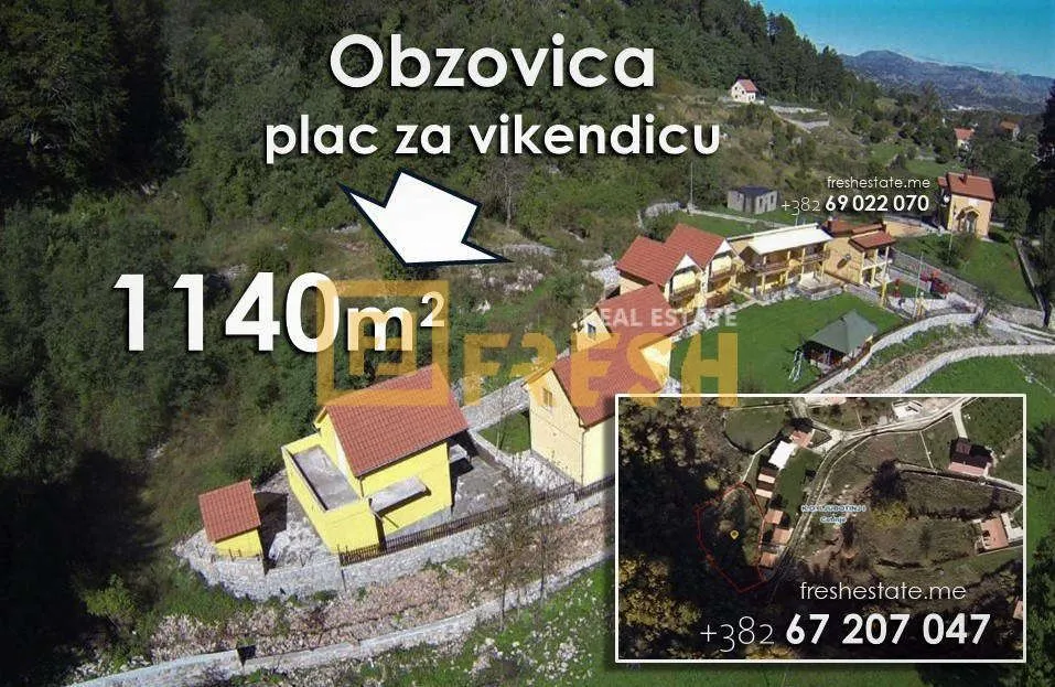 Prodaja, plac, 1140m², Cetinje, Crna Gora