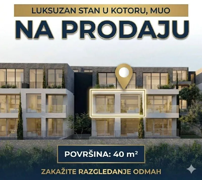 Sale, one bedroom apartment, 40m², Škaljari, Kotor
