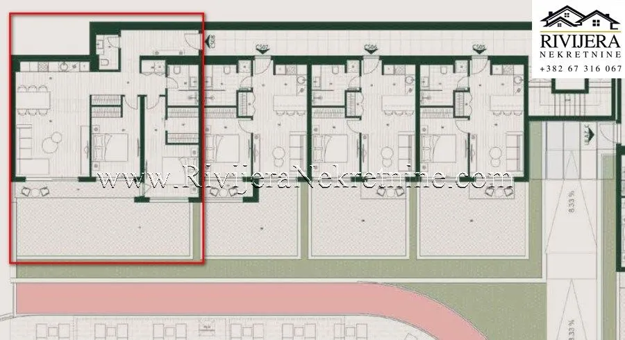 Prodaja, dvosoban stan, 87m², Mrčevac, Tivat