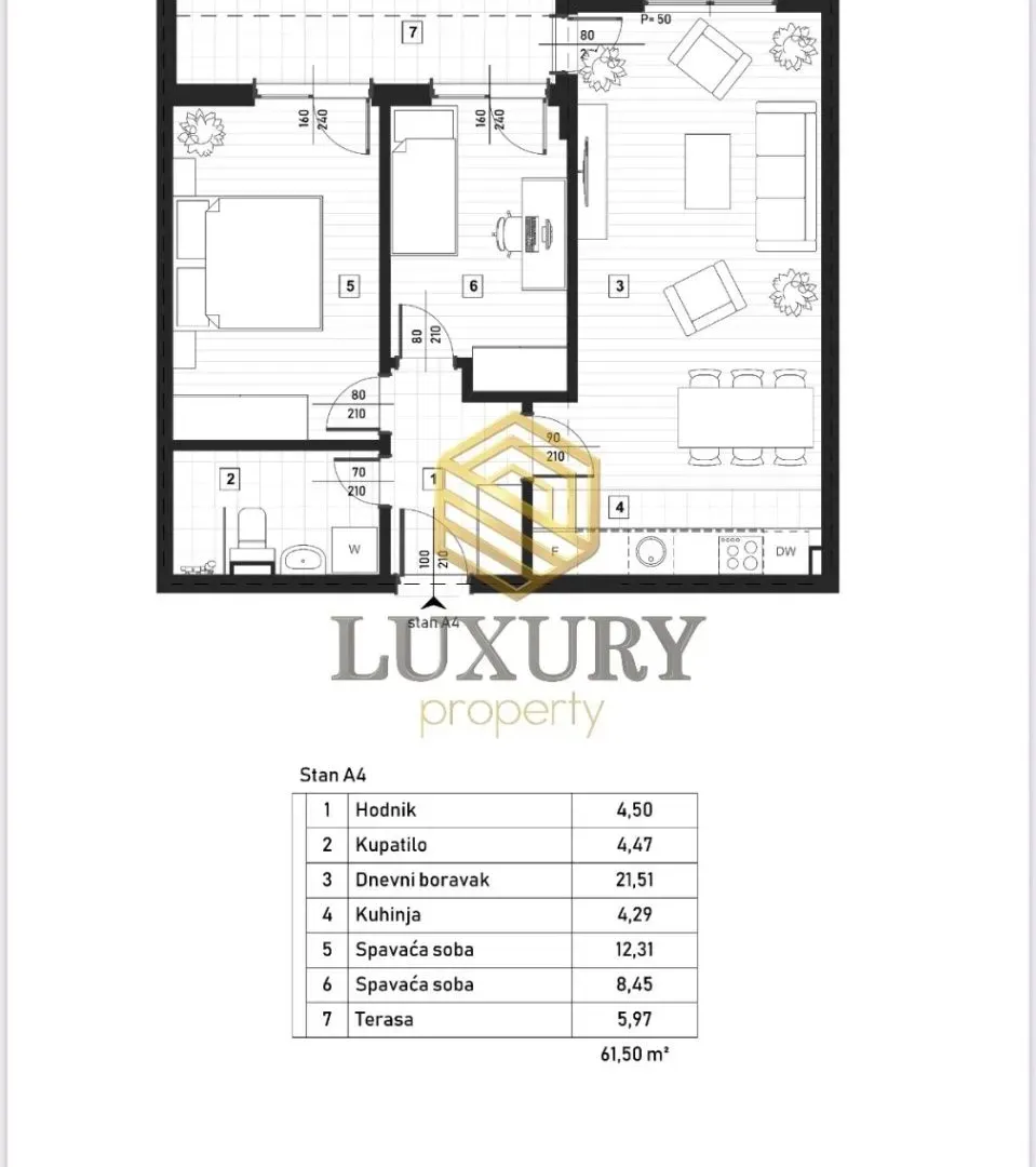 Sale, two bedroom apartment, 62m², Zagorič, Podgorica