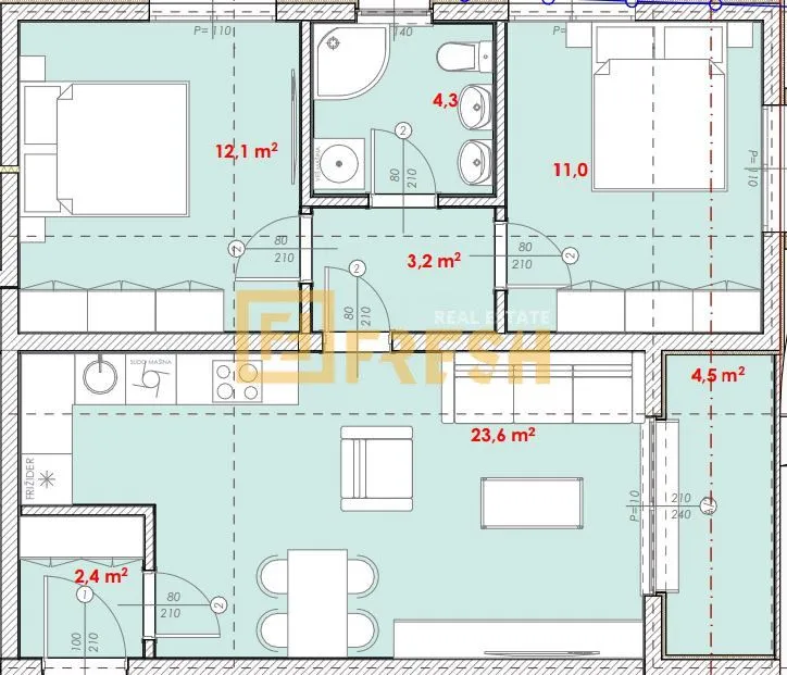 Prodaja, dvosoban stan, 61m², Cetinje, Crna Gora