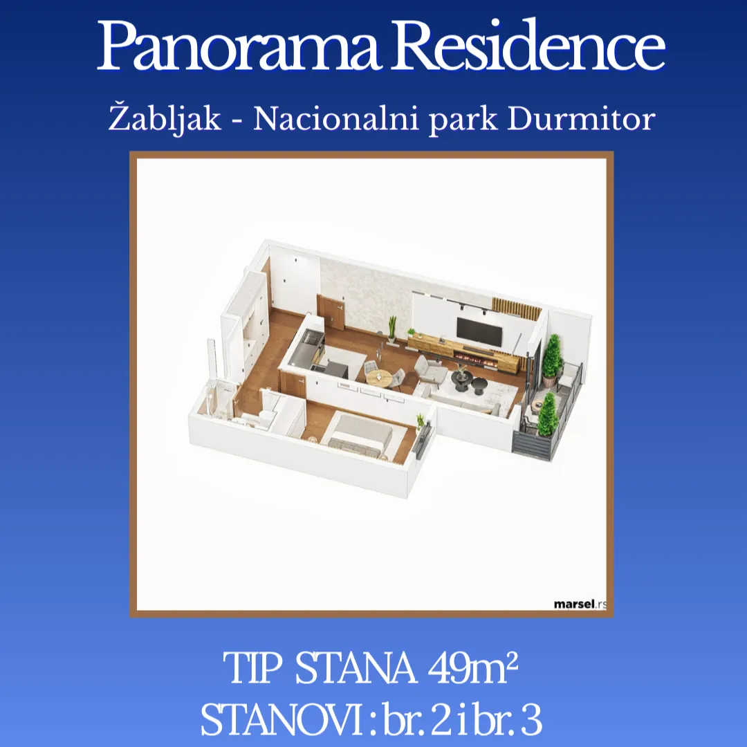 Prodaja, dvosoban stan, 48m², Centar, Žabljak