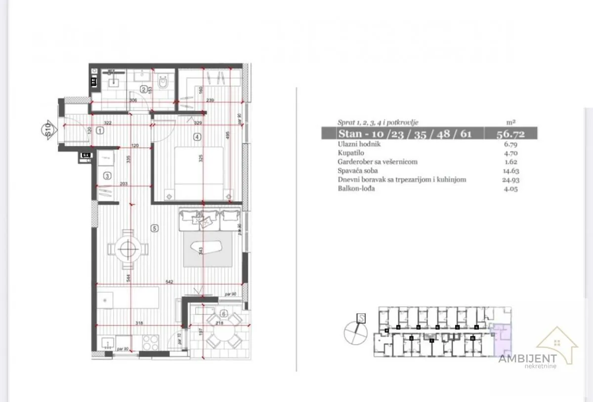 Prodaja, dvosoban stan, 56m², Nova Pazova, Stara Pazova