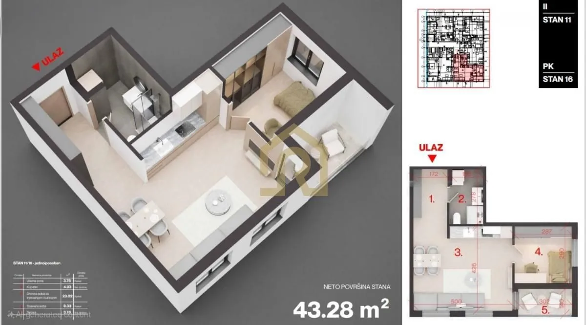 Prodaja, jednosoban stan, 43m2, Brace Jerković, Voždovac, Beograd