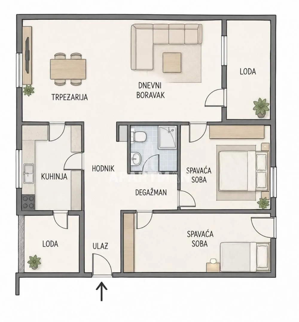 Prodaja, dvosoban stan, 80m², Novi Beograd Blok 62, Novi Beograd Sve Podlokacije