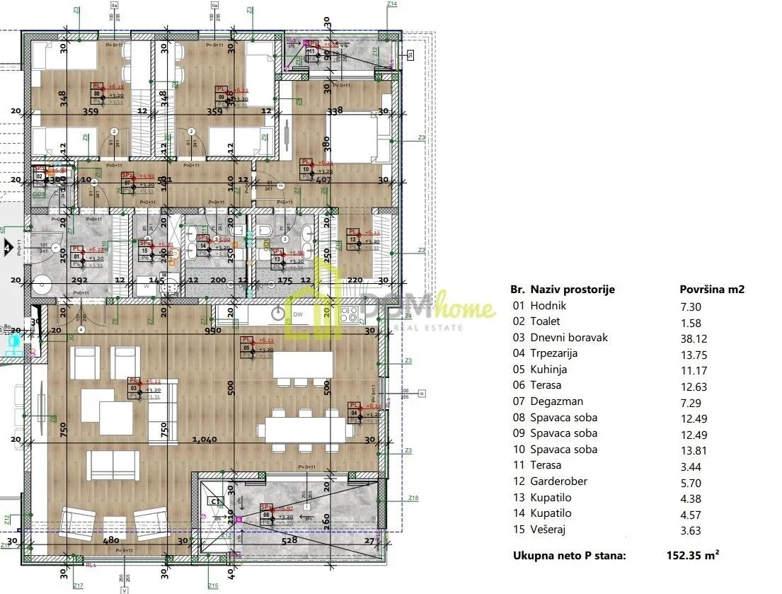 Rent, three bedroom apartment, 152m², Centar, Podgorica