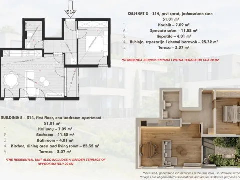 Sale, one bedroom apartment, 51m², Dobrota, Kotor - image 4