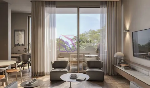 Modern living room with seating area, TV and access to the terrace. - image 16