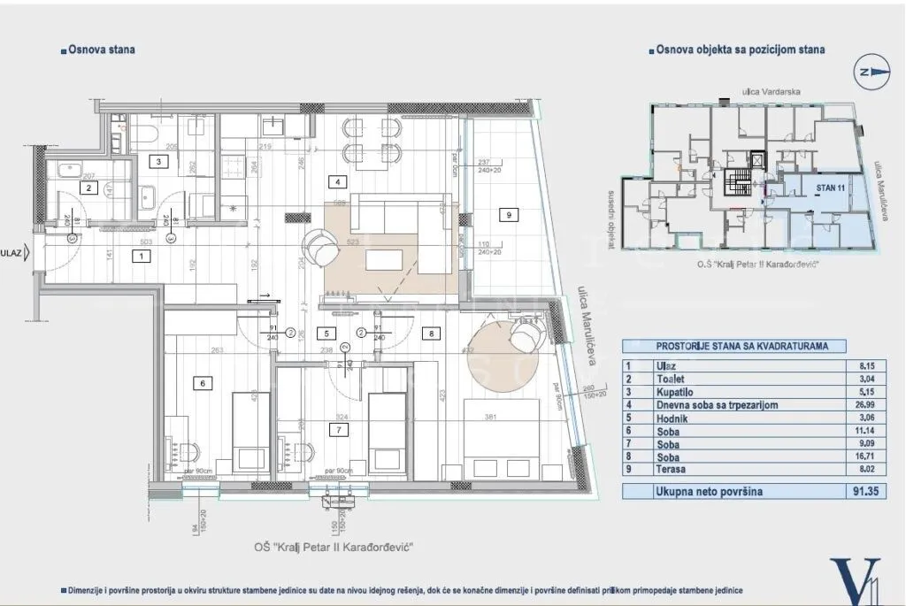 Prodaja, trosoban stan, 91m², Čubura, Beograd