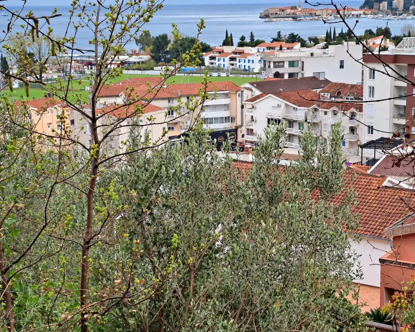 Pogled na naselje i more sa terase.