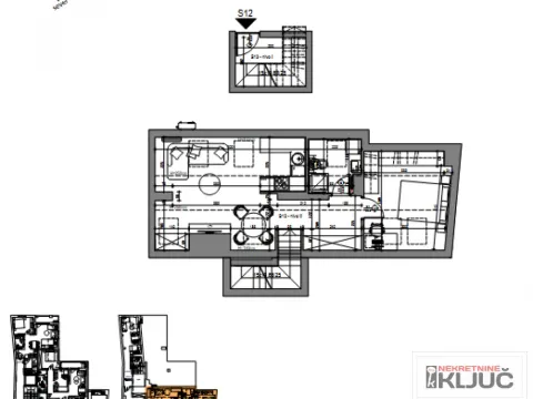 Sale, two bedroom apartment, 59m², Centar, Novi Sad