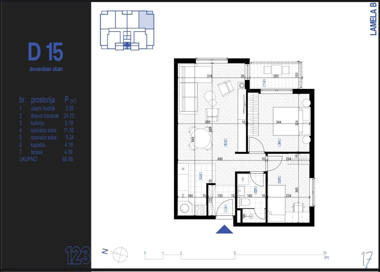 Prodaja, dvosoban stan, 61m², Zabjelo, Podgorica