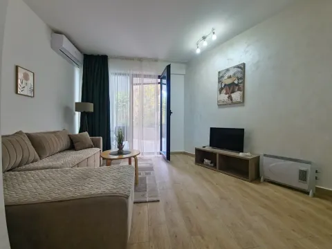 Living room with a sofa, TV, and access to the terrace. - image 12