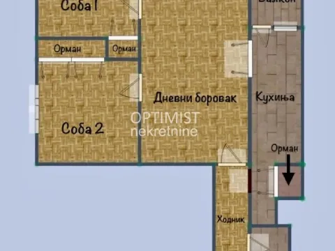 Sale, two bedroom apartment, 61m², Stari Merkator, Novi Beograd Sve Podlokacije - image 13