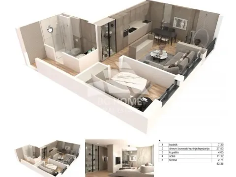 Prodaja, dvosoban stan, 53m², Banovo Brdo, Beograd - image 1