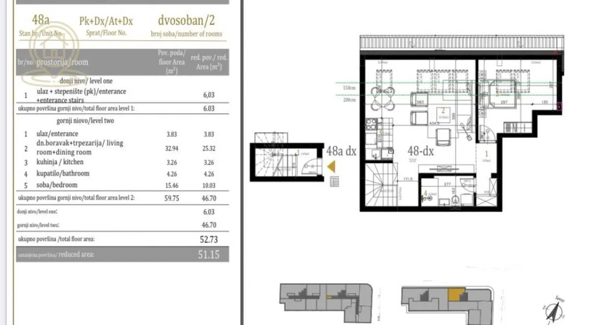 Prodaja, trosoban stan, 96m², Petrovaradin, Novi Sad
