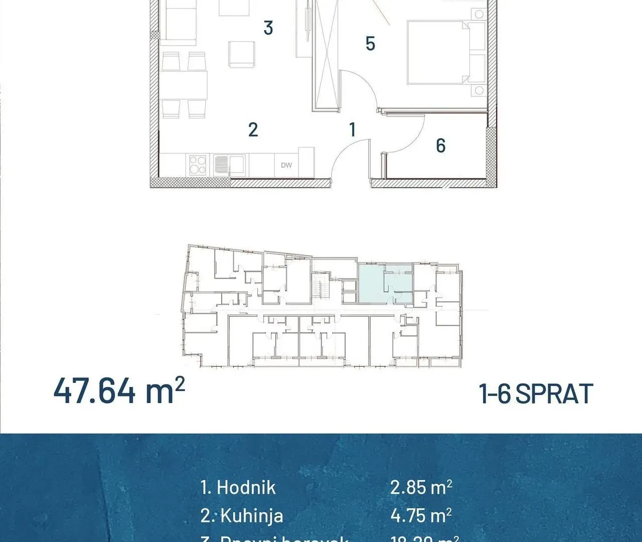 Prodaja, jednosoban stan, 47m², Ilino, Bar