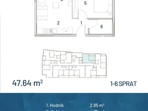 Sale, one bedroom apartment, 47m², Ilino, Bar - image 4