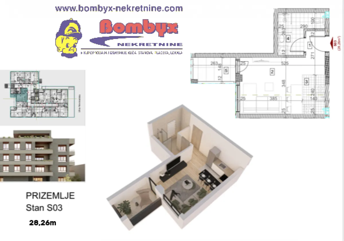 Prodaja, garsonjera, 28m², Sremska Kamenica, Petrovaradin