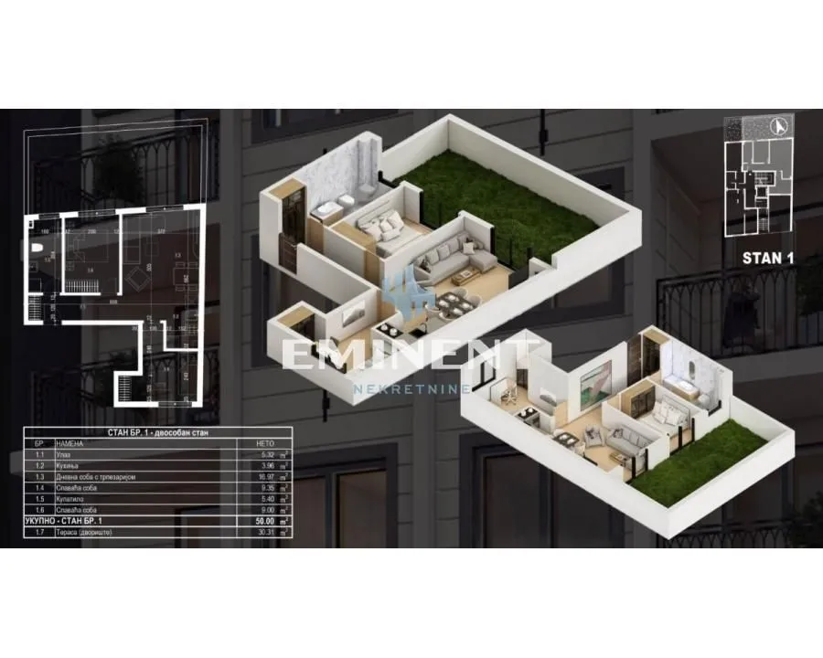 Sale, three bedroom apartment, 80m², Lekino Brdo, Voždovac Sve Podlokacije