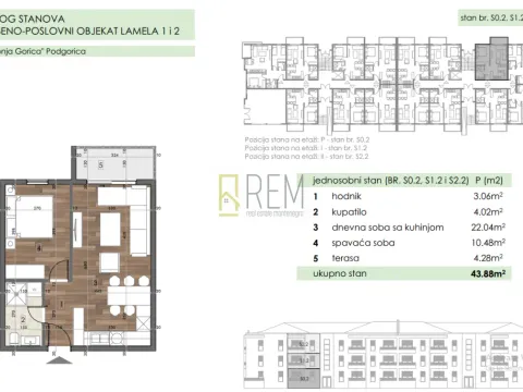 Sale, one bedroom apartment, 44m², Donja Gorica, Podgorica - image 4