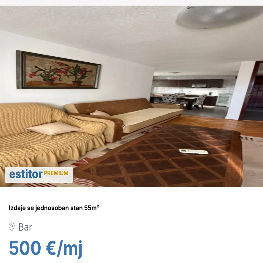 Rent, apartment, 55m², Makedonsko naselje, Bar