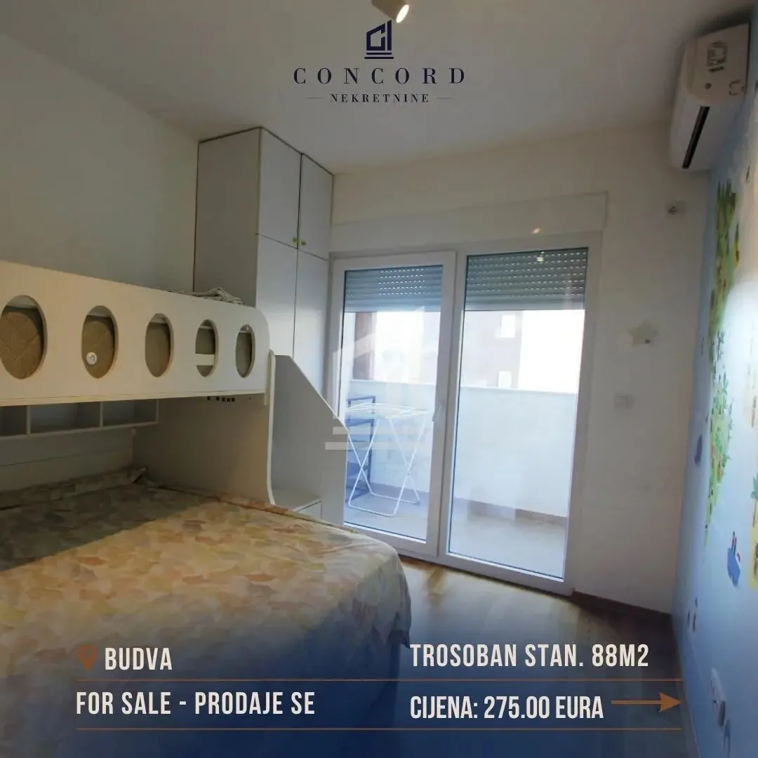 Prodaja, trosoban stan, 88m², Budva, Crna Gora
