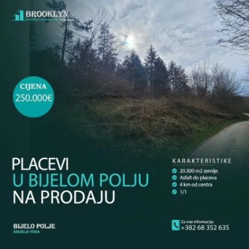 Prodaja, plac, 30000m², Bijelo Polje, Crna Gora