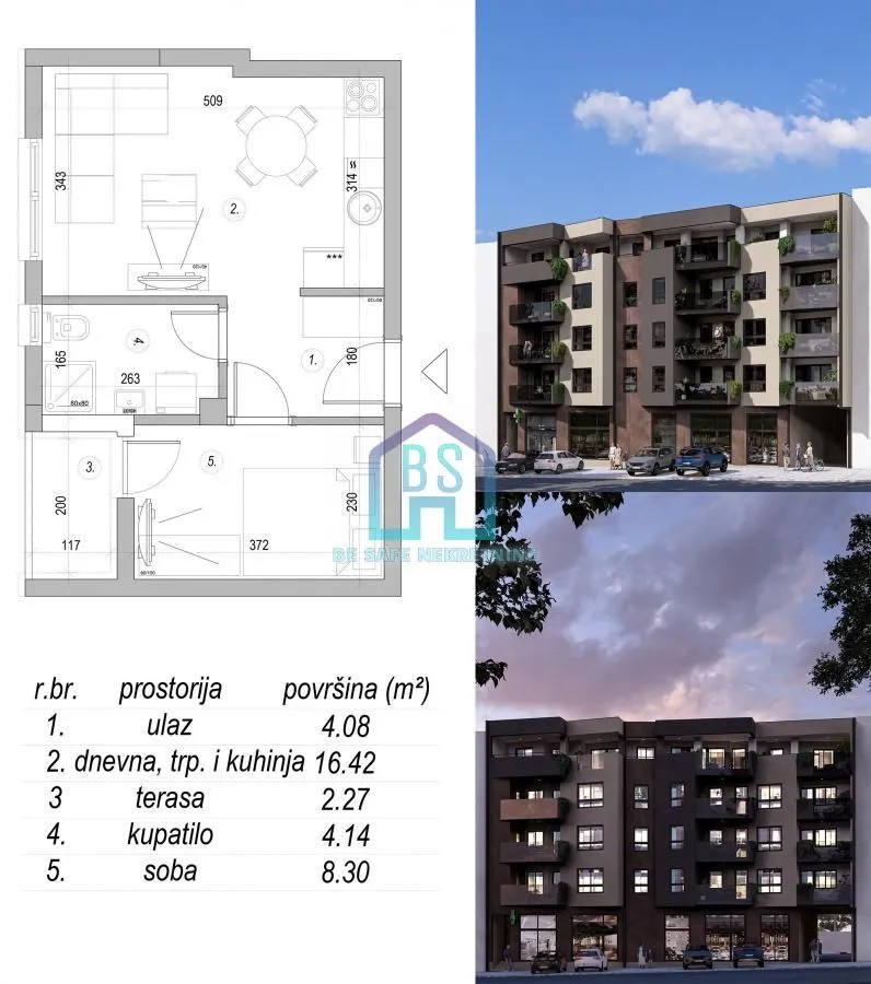 Prodaja, jednosoban stan, 35m², Mišeluk, Petrovaradin