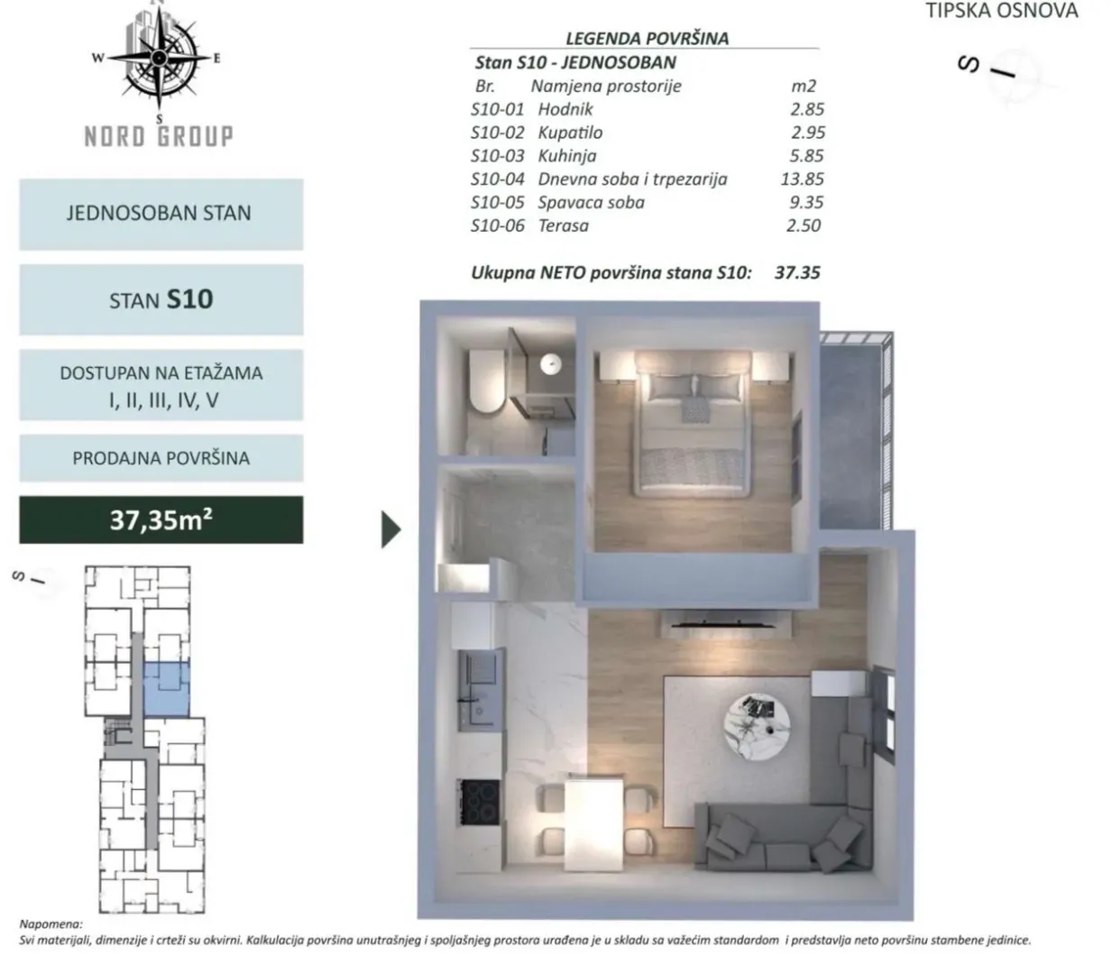 Sale, one bedroom apartment, 37m², Zabjelo, Podgorica