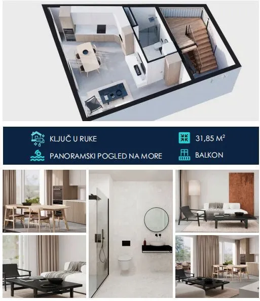 Sale, studio apartment, 70m², Tivat, Crna Gora