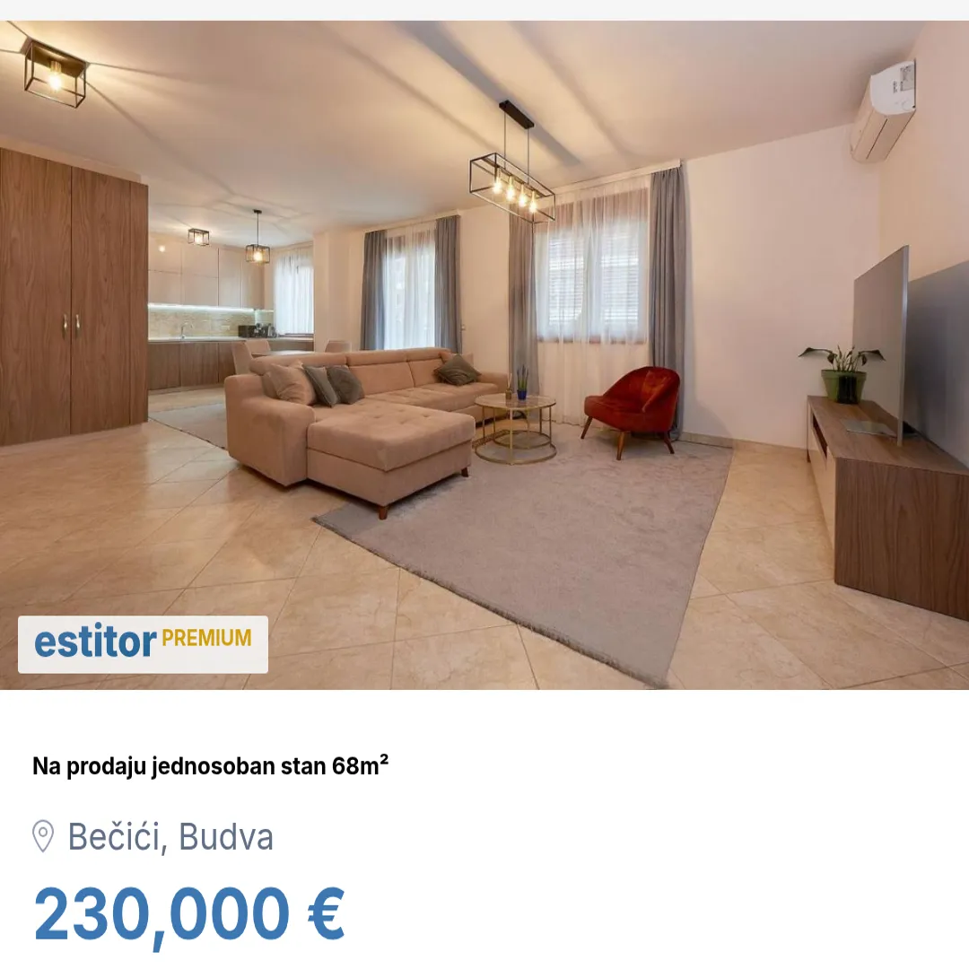 Sale, one bedroom apartment, 68m², Bečići, Budva