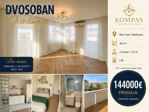 Prodaja, dvosoban stan, 49m², Detelinara, Novi Sad Sve Podlokacije - image 2