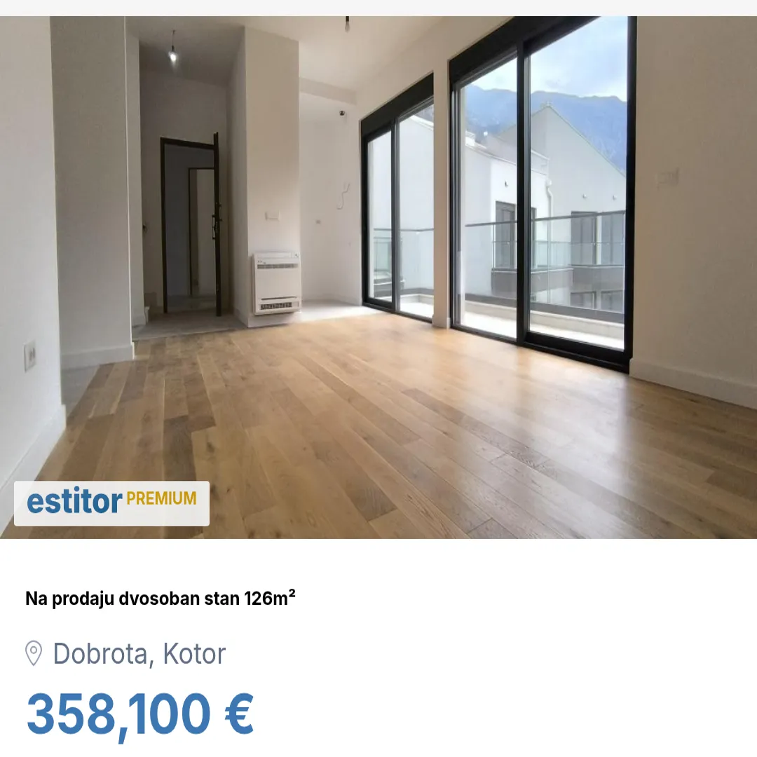 Prodaja, dvosoban stan, 126m², Dobrota, Kotor