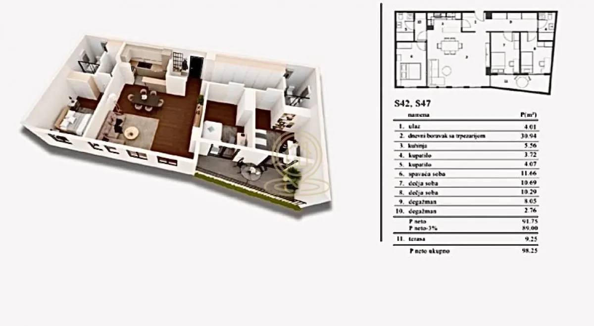 Prodaja, četvorosoban stan, 98m², Pantelej, Niš