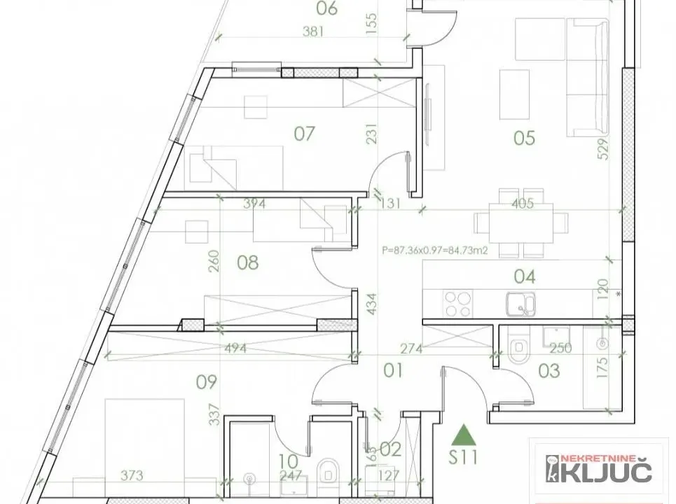 Sale, four bedroom apartment, 85m², Telep, Novi Sad Sve Podlokacije