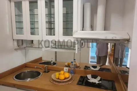 Manja kuhinja sa sudoperom, ugradnom pločom i belim visećim elementima. - image 6