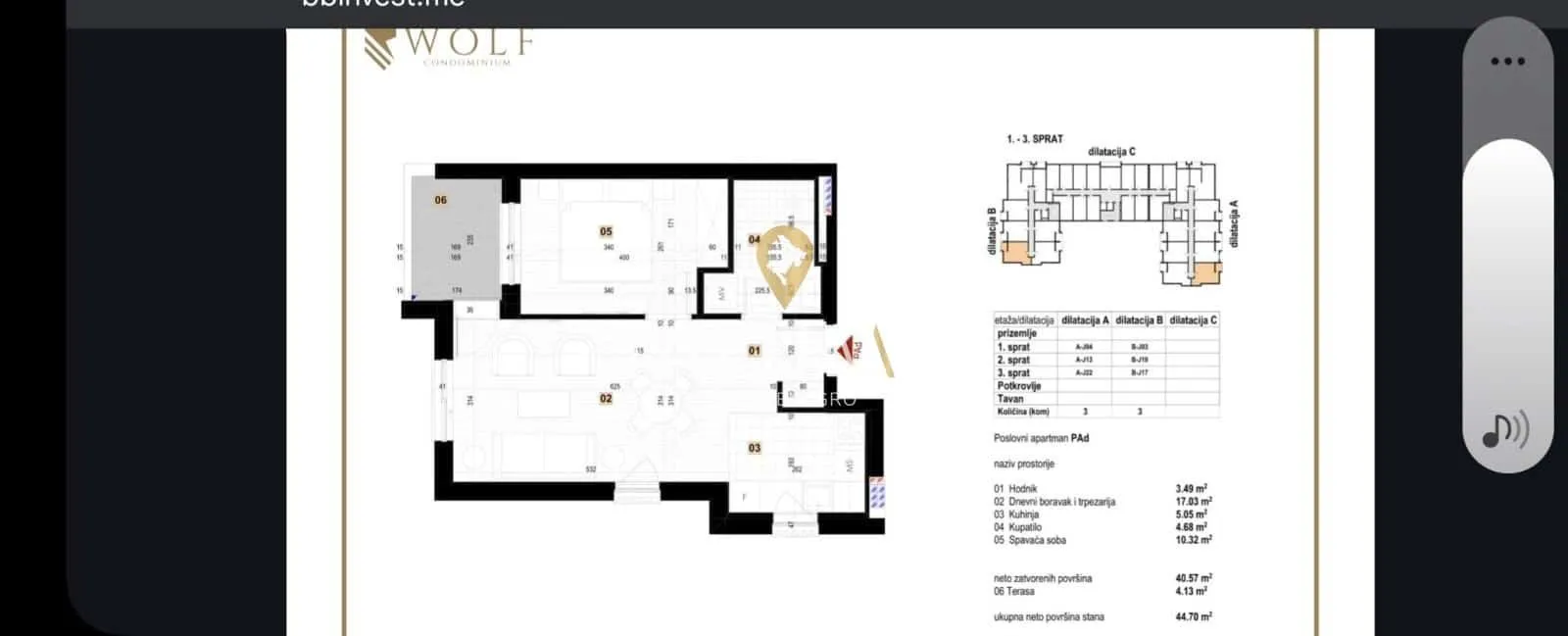 Sale, one bedroom apartment, 45m², Centar, Kolašin