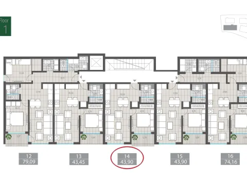 Sale, one bedroom apartment, 44m², Centar, Tivat - image 5