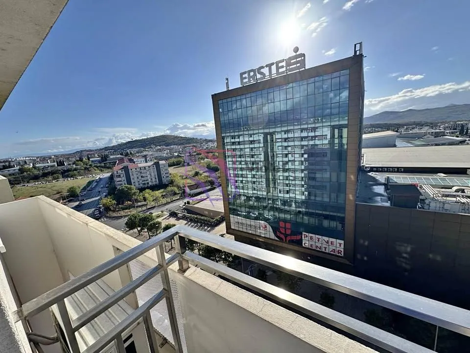 View from the balcony overlooking the office building and surrounding neighborhood.