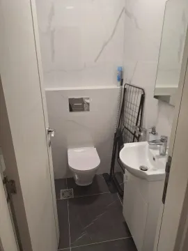 Malo moderno kupatilo sa WC šoljom i umivaonikom. - image 14