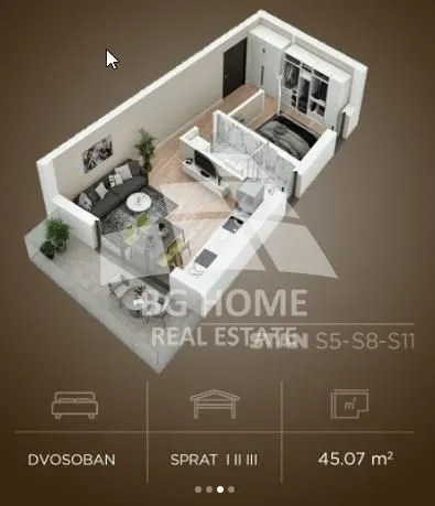 Prodaja, dvosoban stan, 45m², Lekino Brdo, Voždovac Sve Podlokacije