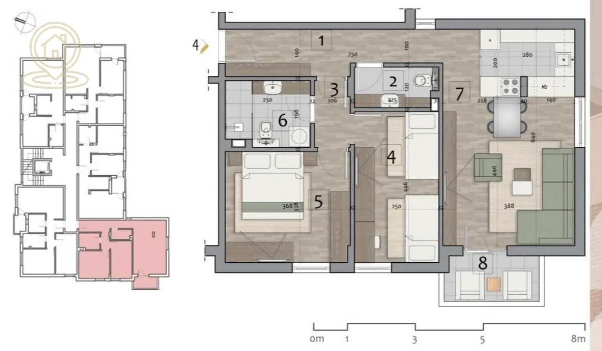 Prodaja, trosoban stan, 68m², Pantelej, Niš
