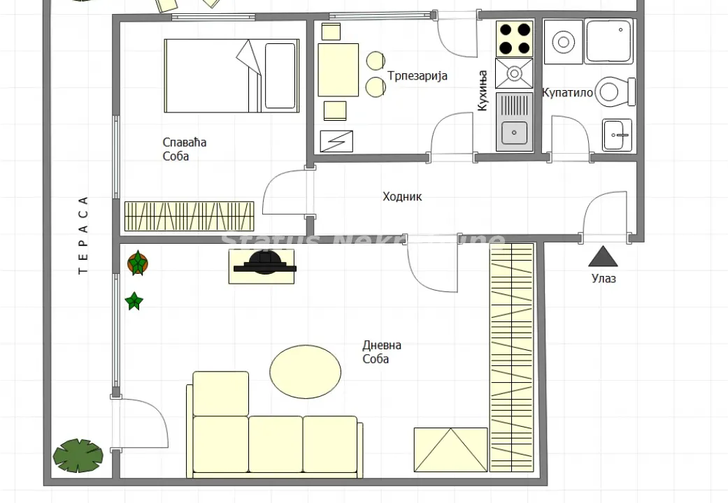 Sale, two bedroom apartment, 59m², Banatić, Novi Sad Sve Podlokacije