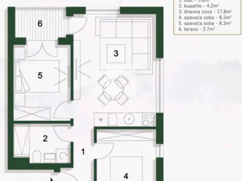 Sale, two bedroom apartment, 37m², Centar, Čajetina - image 6