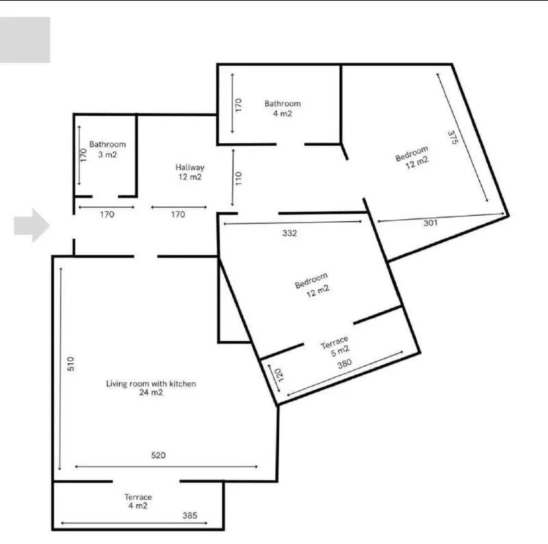 Prodaja, dvosoban stan, 76m², Kava, Tivat