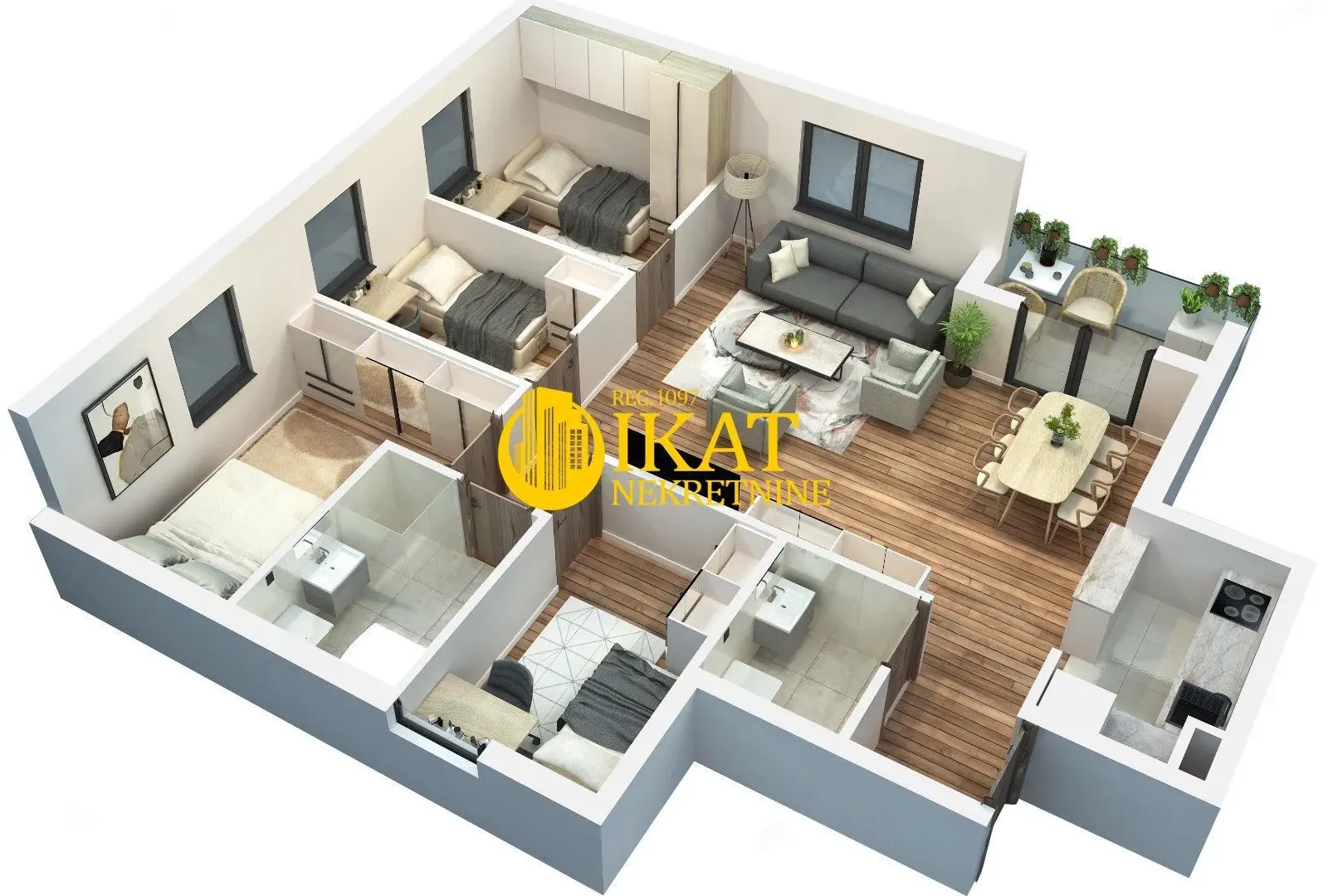 Sale, four bedroom apartment, 79m², Borča 1, Borča Sve Podlokacije
