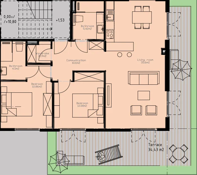 Prodaja, dvosoban stan, 10507m², Tivat, Crna Gora