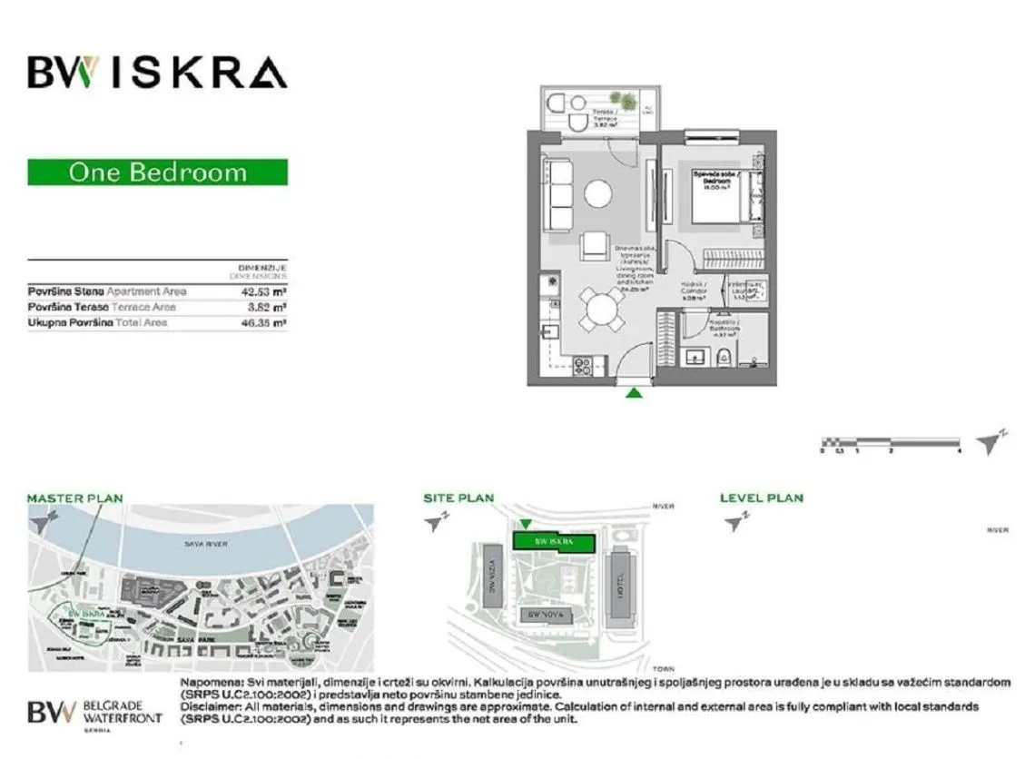 Prodaja, dvosoban stan, 46m², Beograd Na Vodi, Beograd